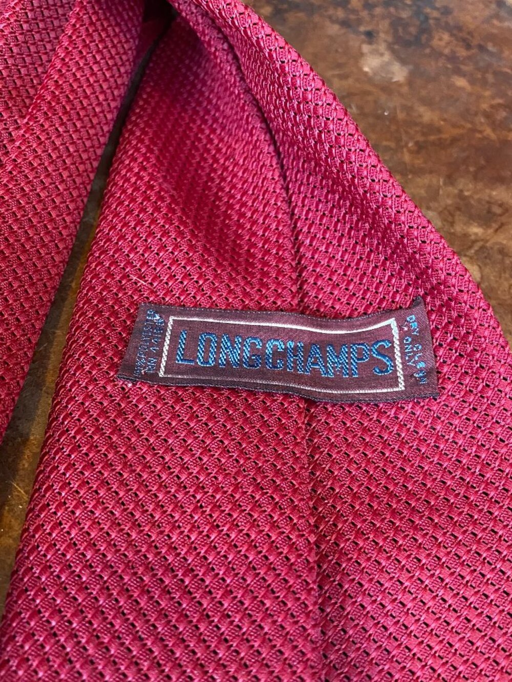 Vintage Longchamp France Knit Tie Red Shepard's Department Store Providence RI